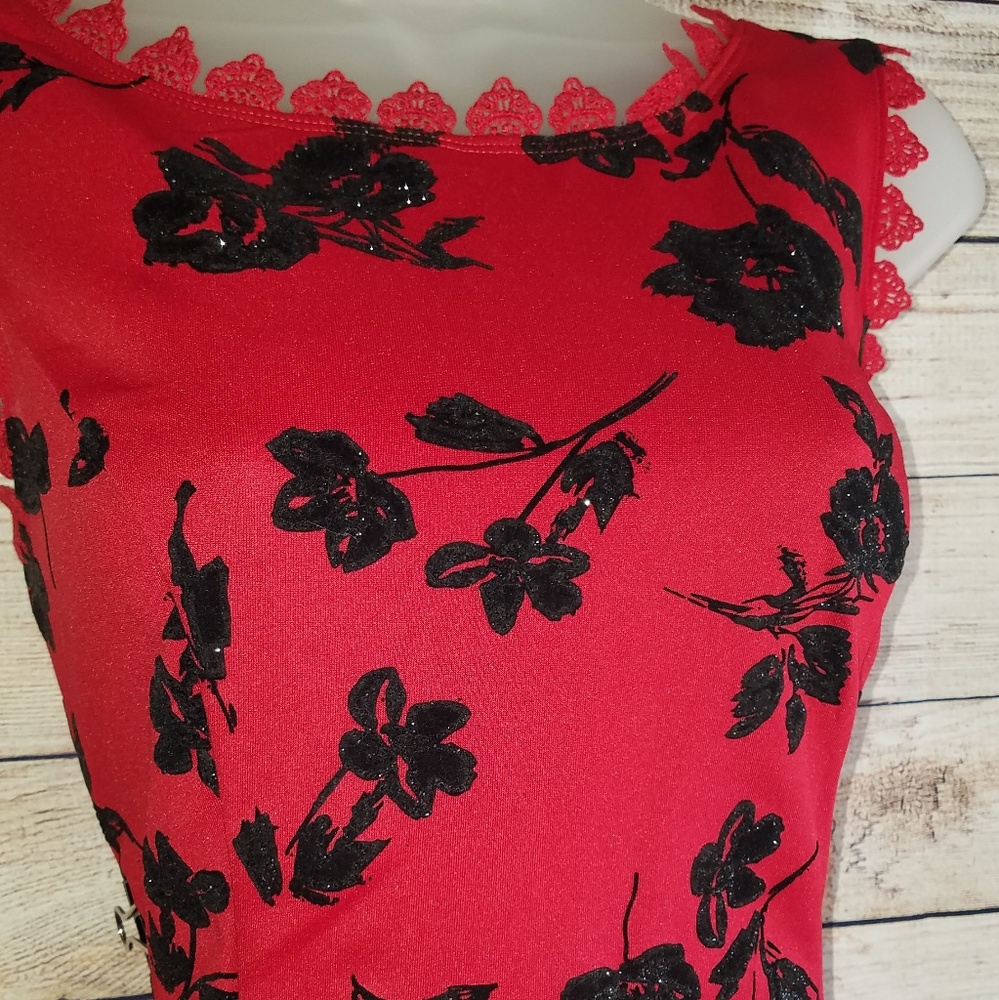 Red and black cocktail dress!